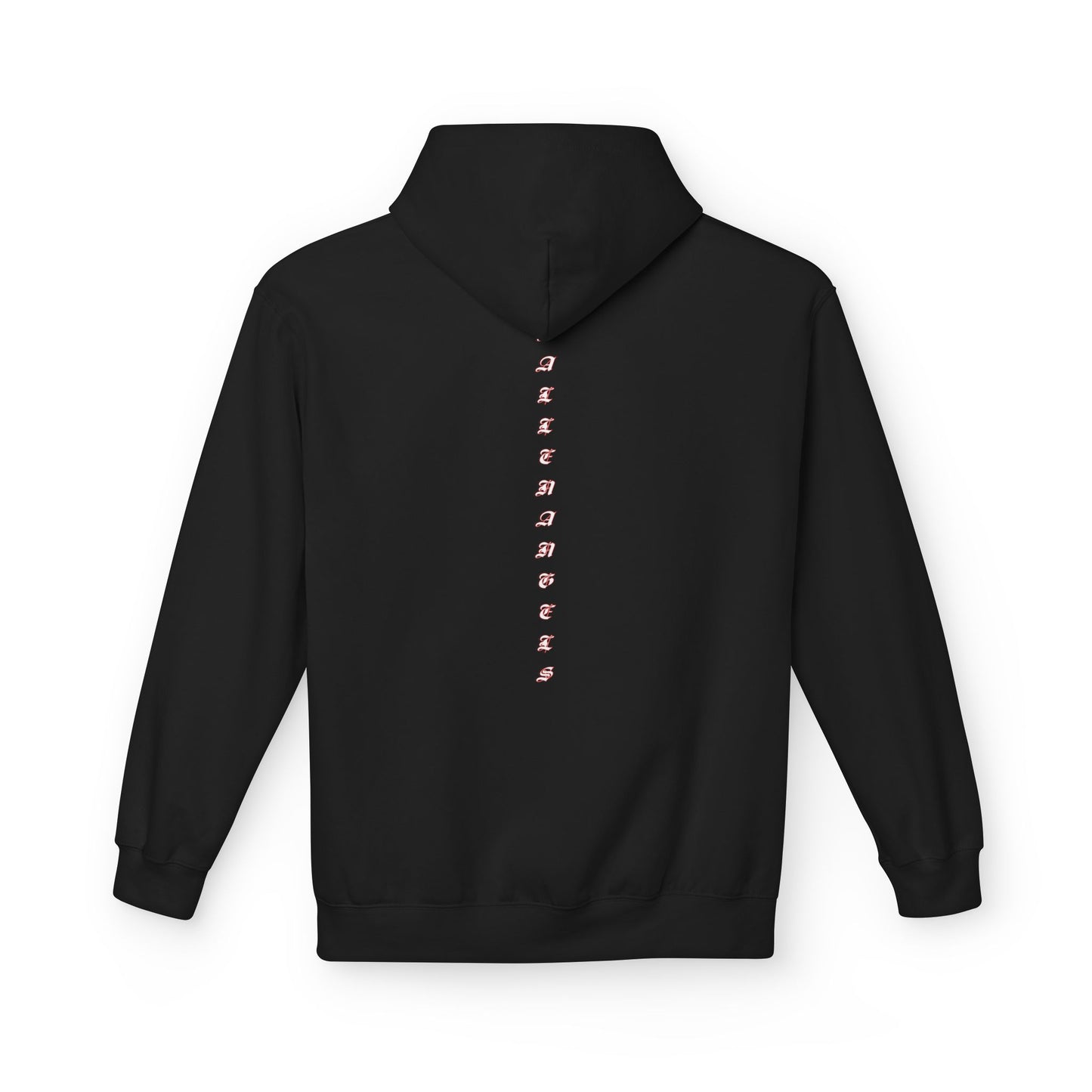 Fallen Angels Hoodie — Minimal Initial Front + Vertical Lettering Back